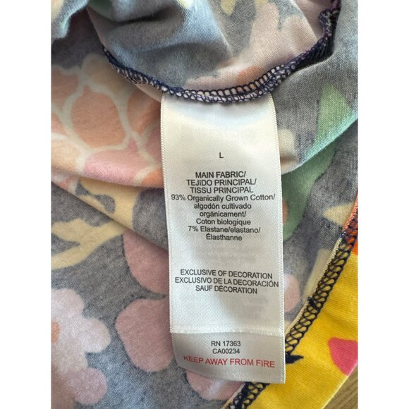 Bedhead X Trina Turk Short-Sleeve Pajama Top Large Organic Cotton Knit Floral - Picture 4 of 4